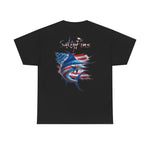 American Blue Marlinwith Logo Design T-Shirt | Men's Tee | Ocean Fantasy Tee