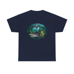 Bloody Shark Oval Picture No Shark Shadow Design  T-shirt | Men's Tee | Ocean Fantasy Tee