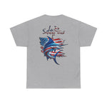 American Blue Marlinwith Logo Design T-Shirt | Men's Tee | Ocean Fantasy Tee