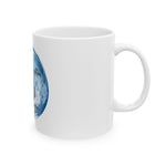 Mermaid Art Ceramic Mug — Watercolor Seahorse Mermaid Illustration (11oz, 15oz)