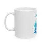 Blue Marlin Neon Blue Ceramic Mug, (11oz, 15oz)