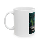 Shark Fins Ceramic Mug — 'Salty Fins' Ocean Predator Coffee Cup (11oz/15oz)
