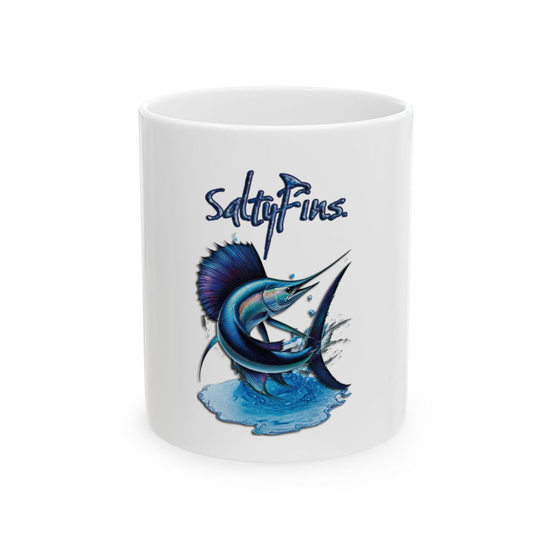 New Marlin With Logo Design White Or Light Shirt Only Ready To Sell Ceramic Mug, (11oz, 15oz)