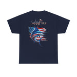 American Blue Marlinwith Logo Design T-Shirt | Men's Tee | Ocean Fantasy Tee