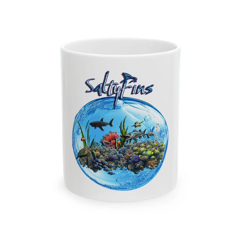Underwater Barracuda Bubble Ceramic Mug, (11oz, 15oz)
