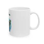 Sea Turtle 'Salty Fins' Ceramic Mug — Coastal Ocean Wildlife Coffee Cup (11oz/15oz)