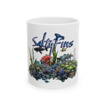 SaltyFins Ocean Reef Ceramic Mug — Marine Life Coffee Cup (11oz, 15oz)