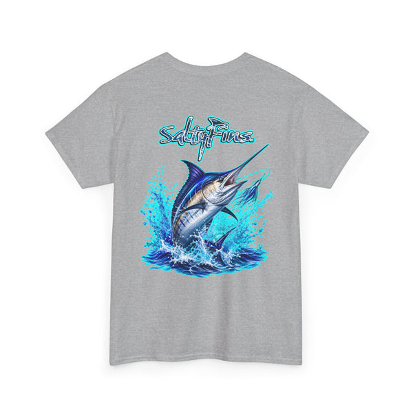 Blue Marlin neon blue design  T-Shirt | Men's Tee | Ocean Fantasy Tee
