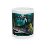 Shark Fins Ceramic Mug — 'Salty Fins' Ocean Predator Coffee Cup (11oz/15oz)