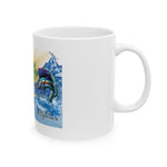 Tropical Island Ceramic Mug — Salty Vibes Sailboat & Palm Beach Coffee Cup (11oz/15oz)