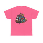 Marlin With Claw Mark And Pirateship  T-shirt  | Men's Tee | Ocean Fantasy Tee