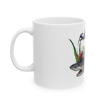 Shark & Reef Ceramic Mug – “SaltyFins” Ocean Coffee Cup (11oz/15oz)