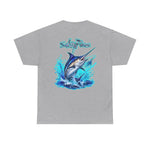 Blue Marlin neon blue design  T-Shirt | Men's Tee | Ocean Fantasy Tee