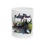 Shark & Reef Ceramic Mug – “SaltyFins” Ocean Coffee Cup (11oz/15oz)