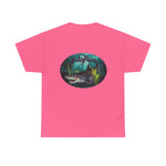 Bloody Shark Oval Picture No Shark Shadow Design  T-shirt | Men's Tee | Ocean Fantasy Tee