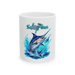 Blue Marlin Neon Blue Ceramic Mug, (11oz, 15oz)