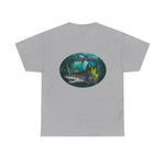 Bloody Shark Oval Picture No Shark Shadow Design  T-shirt | Men's Tee | Ocean Fantasy Tee